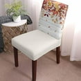 thumbnail image 2 of Fall Leaf Dining Room Chair Covers Set of 8, Maple Leaf Autumn Plant Grey Wood Grain Stretch Chair Slipcovers Removable Washable Seat Cover Chair Protectors for Kitchen Home, Hotel Banquet, 2 of 6