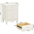 thumbnail image 7 of Tribesigns 3-Drawer Nightstand, White Bed Side Table for Bedroom, Tall Nightstands with Drawer, Large Side End Table with Storage for Living Room, 7 of 7