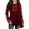 thumbnail image 1 of Seyurigaoka Women Long Sleeve Hooded Sweatshirt Button Front Christmas Printed Plaid Houndstooth Loose Pullover Tops, 1 of 3