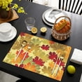thumbnail image 3 of Ensemble de 4 Sets de Table Feuilles d'Érable d'Automne pour l'Action de Grâce Récolte Automne Antidérapants 12 X 18 Pouces Modes de Vacances Sets de Table pour Cuisine, 3 of 5