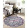 thumbnail image 3 of Unique Loom Mangata Collection Area Rug - Maya (3' 11" Round Multi/Blue), 3 of 11