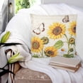 thumbnail image 3 of Retro Sunflowers 16x16 Pillow Covers Set of 2, Rustic Floral Butterflies Spring Summer Throw Pillow Covers Decorative Couch Cushion Case, Microfiber Square Pillowcases for Bedroom Car Living Room, 3 of 7