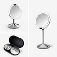 thumbnail image 3 of Simplehuman Miroir de Maquillage Rond 5 Pouces avec Capteur de Voyage, Grossissement 10x, Rechargeable, Acier Inoxydable Brossé, 3 of 5