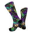 thumbnail image 5 of Women‘s Carnival Print Socks, Breathable Crew Socks with Colorful Festival Patterns, for Mardi Gras, Parties, Cosplay & Fun Outfits D 1pcs, 5 of 6