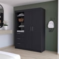 thumbnail image 5 of HomeRoots 518213 59 in. Black Soft Close Accent Cabinet with Three Shelves & One Drawer, 5 of 5