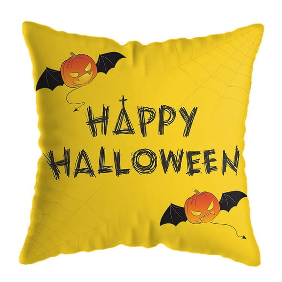 Yidarton Halloween Cartoon Style Pillow Case Short Plush Pillowcase Home Car Sofa Printing PatternCushion Cover
