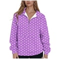 thumbnail image 2 of YueHuiYing Women Fashion Printed Blouse Long Sleeve Tops Sweatshirt Crewneck Soft Loose Fit Striped Coat, 2 of 5