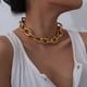 thumbnail image 3 of Gargantilla cubana Punk Miami para mujer, Collar de cadena gruesa de Color dorado y aluminio, estilo Hip Hop, joyería grande, 3 of 4