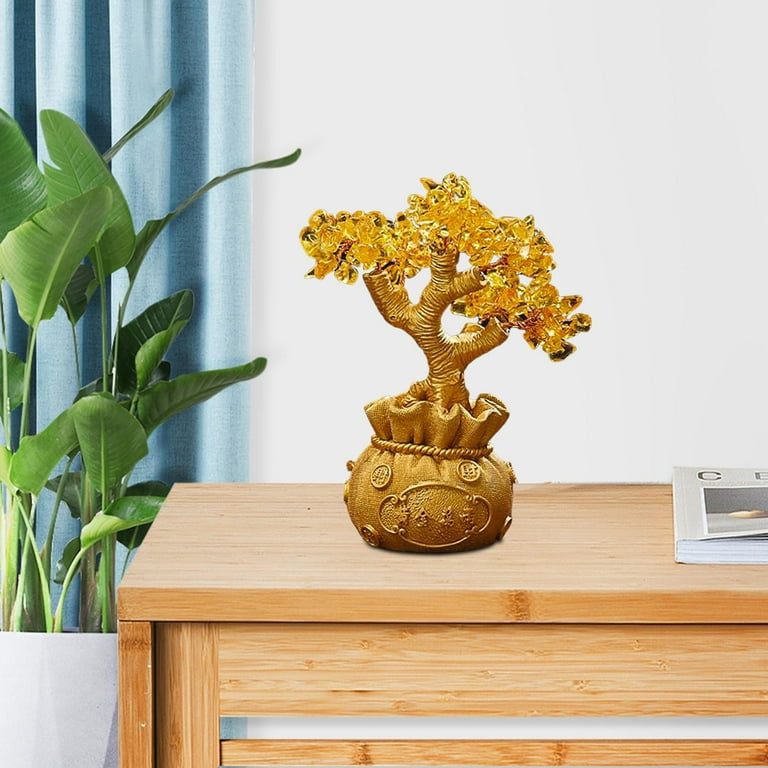 Crystal Money Tree, Feng Shui Bonsai Tree Artificial Trees Figurine  Tabletop Decoration with Base for Home - Walmart.com