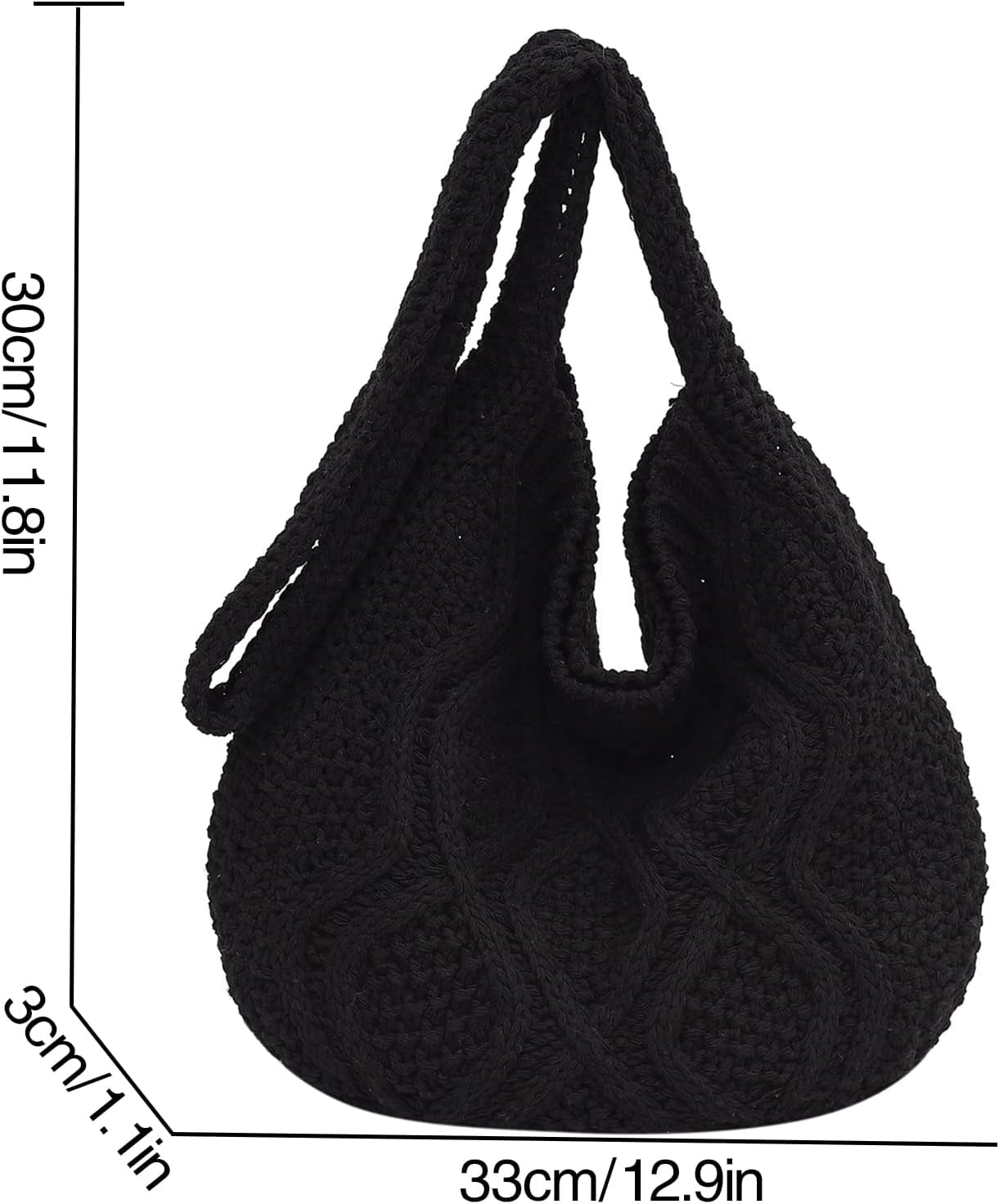 Women's Crochet Tote Bag Knitted Aesthetic Shopping Bag Cute Purses Crocheted Hobo Bag