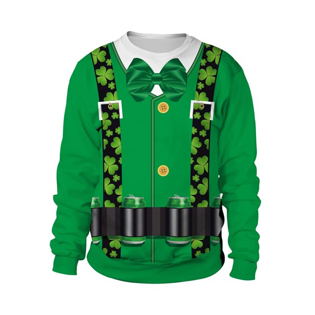 Sudaderas del Día de San Patricio para hombre, jersey de gran tamaño, chándal esencial, ropa de calle de carnaval, ropa de cuello redondo para mujer, otoño