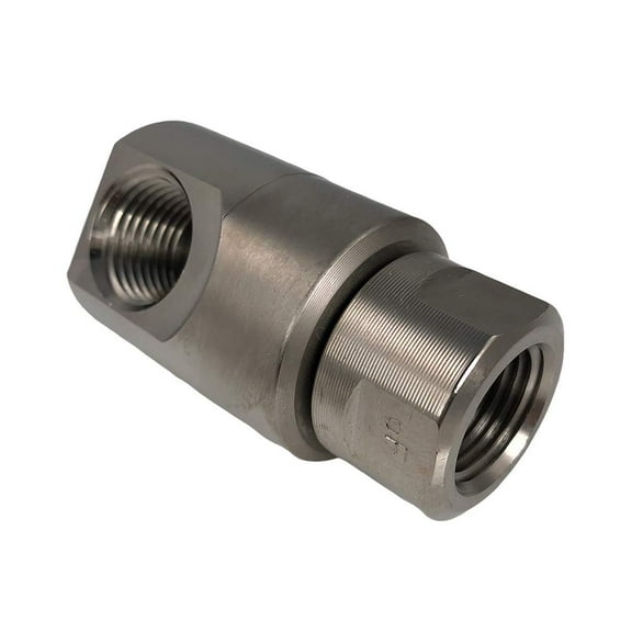 90 FXF Steel 5000 PSI Super Swivel Joint (Aflas, Zerk Fitting, Black Cap)
