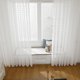 thumbnail image 3 of hite Cortina de ventana de gasa transparente con parte superior de anillo para cocina dormitorio y sala de estar (1, 3 of 8