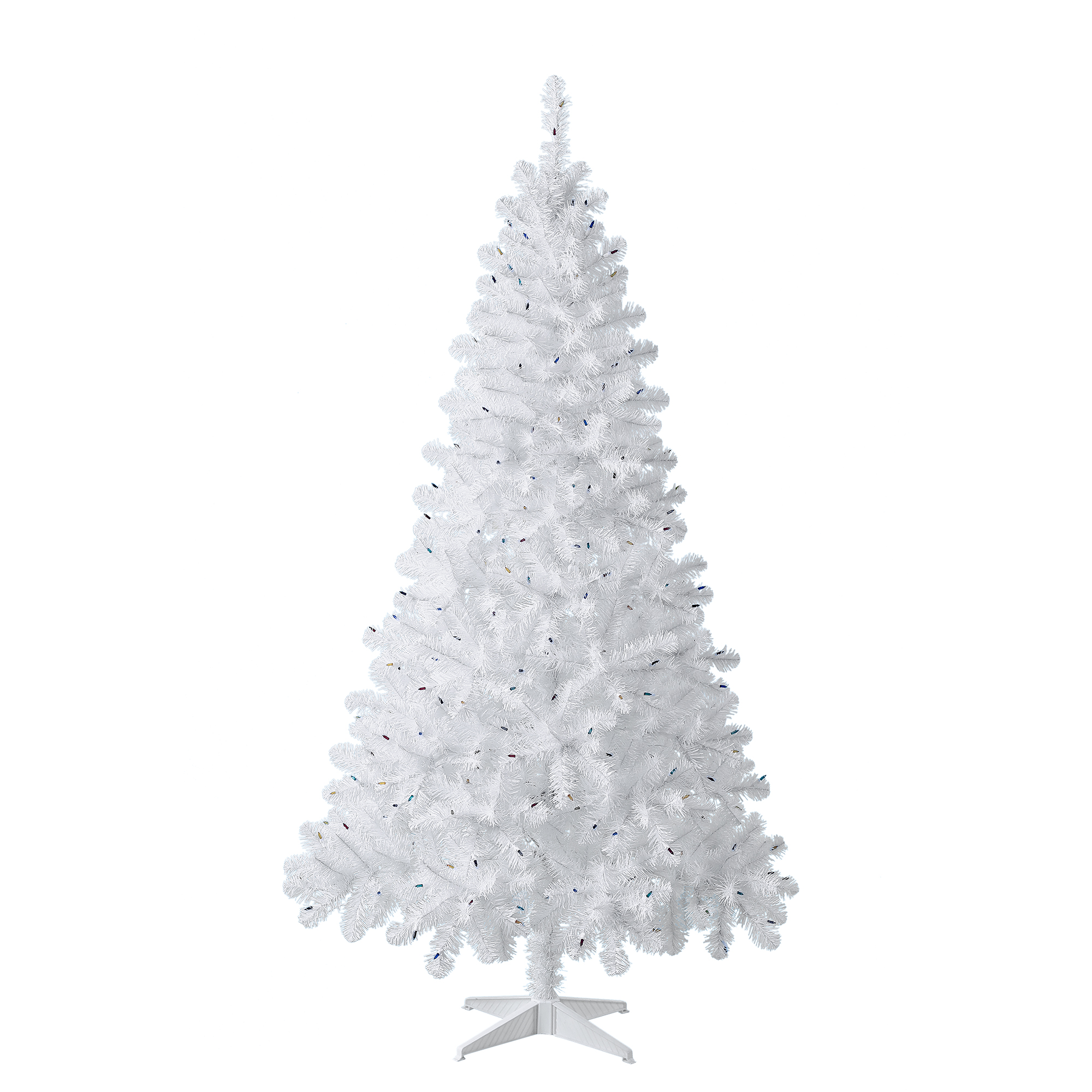 Holiday Time Prelit 300 Multicolor Incandescent Lights, Madison Pine White Artificial Christmas Tree, 6.5' - image 2 of 7