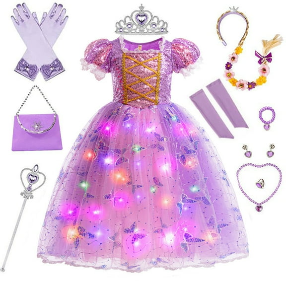 Princess Dresses for Girls - Light Up Princess Costume for Little Girl, Halloween Costumes & Gift for Toddler Age 3-10