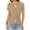 BK37_Khaki, variant on Womens Y2k Tops Button Down Short Sleeve Shirts Lightweight Summer Cardigans Slim Fit Ribbed Blouse Sky Blue M