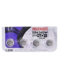 Maxell 377 SR626SW 1.55 Volt Silver Oxide Watch Batteries Factory Hologram 4 Batteries