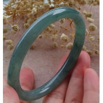 Certified Icy Green Burma 100% Natural A JADE Jadeite Circle Bangle Bracelet 59 mm 675153 TN