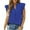 Blue, variant on LOVZFMLL Women's Summer Tops Dressy Casual V Neck Ruffle Short Sleeve Solid Blouses Office Work Elegant Shirts Basic Tops Black XL