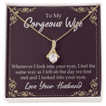 thumbnail image 2 of To My Wife  Whenever I Look Into Your Eyes Alluring Ribbon Necklace Message Card, 2 of 20