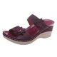 thumbnail image 2 of Zapatillas de cuña para mujer de fondo plano con tacón alto y flores informales retro de verano Wmkox8yii ytu7878, 2 of 9