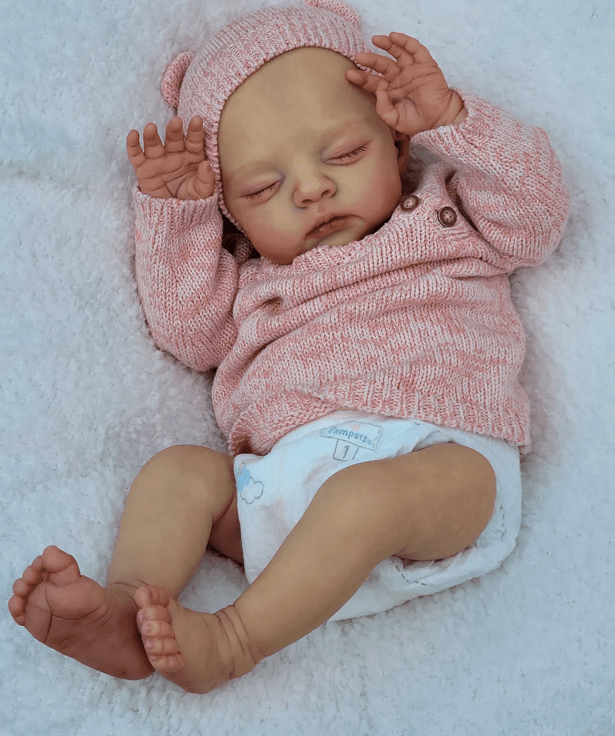 iCradle Lifelike Reborn Baby Dolls Girl 18 inches 45 cm Realistic Asleep Newborn Baby Dolls Girl Adorable Real Life Cloth Body Doll Gift for Kids Age 3+