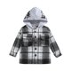 thumbnail image 1 of Gibobby Chamarra de forro polar para niños y niñasChaqueta de franela para niños pequeños a cuadros de manga larga con solapa y botones para bebés y niña(Gris, 4-5 Años), 1 of 5