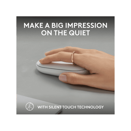 Logitech - Pebble Mouse 2 M350s Slim Lightweight Wireless Silent Ambidextrous Mouse with Customizable Buttons - Off-White