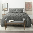 Nestl Down Alternative Comforter Set with Pillow Shams, Pinch Pleated