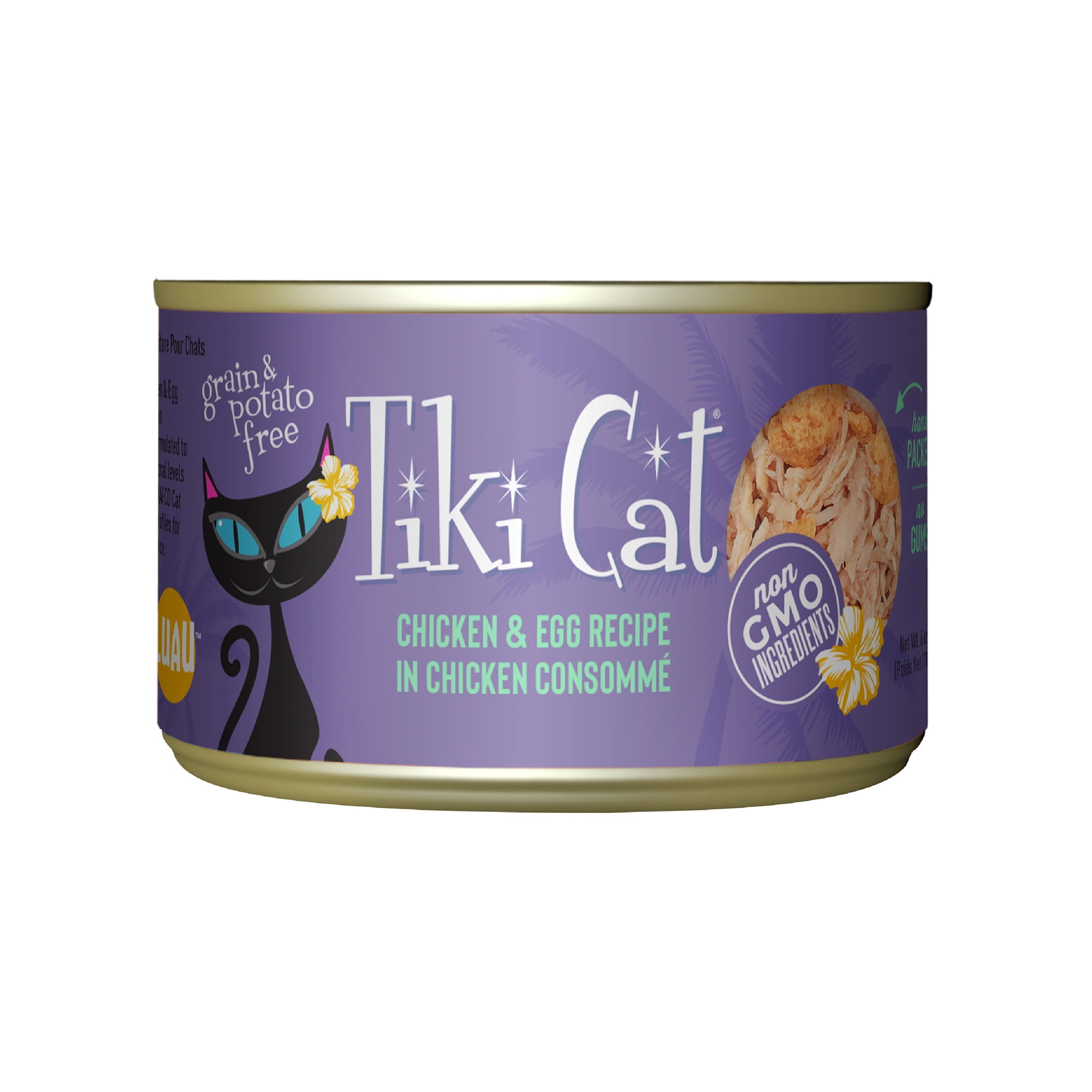 (6 pack) Tiki Cat Luau Wet Cat Food, Chicken & Egg, 6 oz. Can