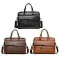 thumbnail image 3 of pitrice Sac d'Affaires en PU pour Hommes Sac Messager Rétro Mallette Multi-Poches pour Hommes, 3 of 6