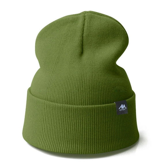 IC ICLOVER Warm Beanie Hat Men Women Winter Classic Soft Knit Cuffed Plain Skull Cap - Green
