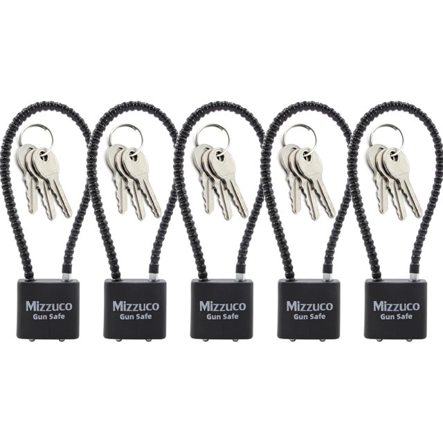 Cable Gun Locks with Keys Simple Operation 8.5" Compatible with Pistols, Handguns, Rifles, and Shotguns, Home and Storage for Firearm Locking and Safety-5PCS
