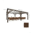 thumbnail image 6 of 12' x 20' Wood Pergola with Retractable Canopy – Sturdy Outdoor Patio Structure for Backyard, Garden, or Deck, Modern Reddish-Brown Shade System, System Default, 6 of 7