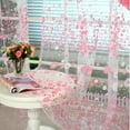 thumbnail image 2 of Flower Sheer Curtain Tulle Window Treatment Voile Drape Valance 1 Panel Fabric Polyester Curtains,Pink,Mixed Materials, 2 of 2
