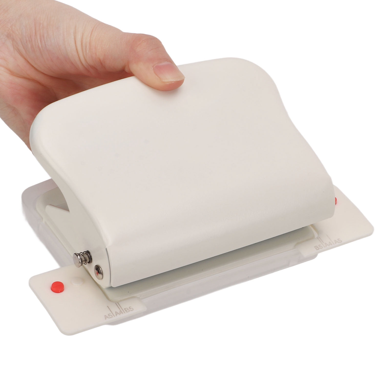 Nieyigj 10-Hole Metal Handheld Paper Punch for Bookbinding, 10-Sheet Capacity, White
