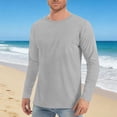 thumbnail image 2 of Men's UPF 50+ Sun Protection Long Sleeve Shirts, Lightweight Textured UV SPF Water Resistant Outdoor Tops, Breathable for Hiking Fishing Swimming, Regular Fit S-2XL Gray, 2 of 5