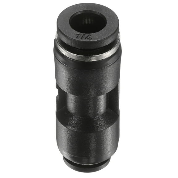 1/4" x 5/32" Pneumatic Push to Connect Fittings Straight Union, Black