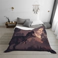 thumbnail image 6 of KLL Dinosaur Moonlit Forest Print Fleece Throw Blanket, Horizontal Fleece Bedding Cute Soft Blankets Comfy Fleece Flannel Plush Home Decor for Couch & Bed -80"x60", 6 of 9
