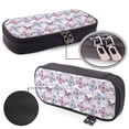 thumbnail image 4 of Lsque Butterflies in Pastel Printed Big Capacity PU Leather Pencil Case Large Pencil Pouch Stationery Pen Bag Pencil Holder for Teen, 4 of 6