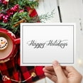 thumbnail image 4 of Happy Holidays - Elegant White Blank Fold Over Cards with Envelopes - for Christmas and New Year’s Greetings, Invitations, Thank You Card and Announcements - Blank Inside | 25 per Pack | 4.5 x 6", 4 of 6