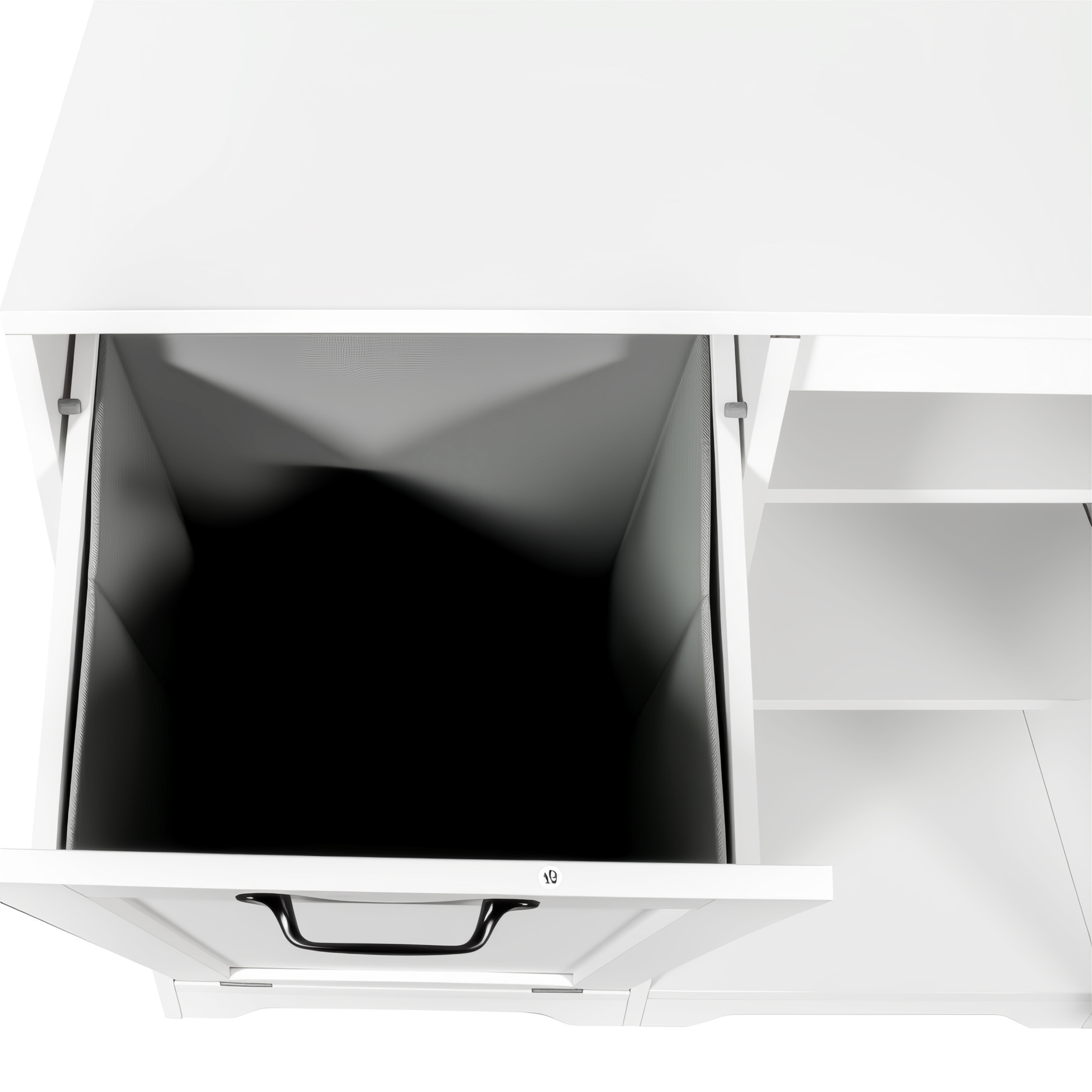 Noble House Rhea 31.5" Laundry Cabinet, Tilt-Out Hamper, Doors and Adjustable Shelf, Freestanding, White