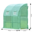thumbnail image 3 of Portable Walk-in Greenhouse, Lean to Green House with 2 Zipper Entry Doors and 2 Roll-Up Windows for Patio Backyard Garden Growing Flower, Green, LJ1839, 3 of 7
