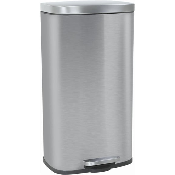 BestMassage 13 Gallon (50L) Stainless Steel Trash Can with Lid, Soft Close for Home,Black