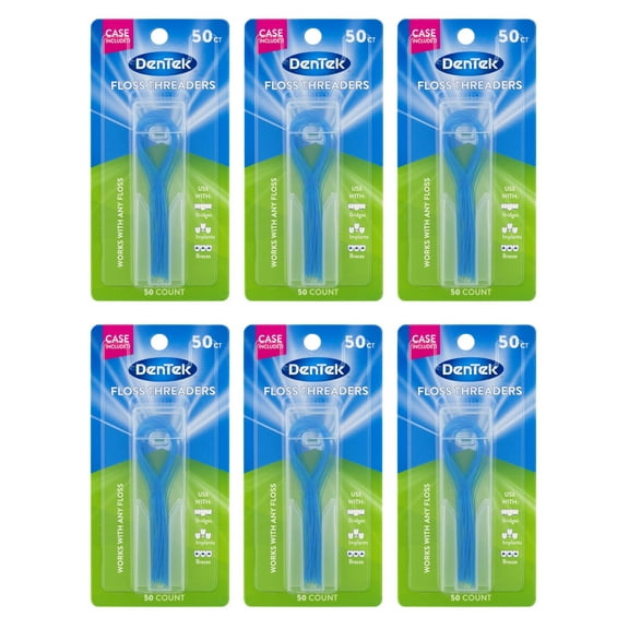 6 Pack - DenTek Floss Threaders, For Braces, Bridges, and Implants, 50 Count