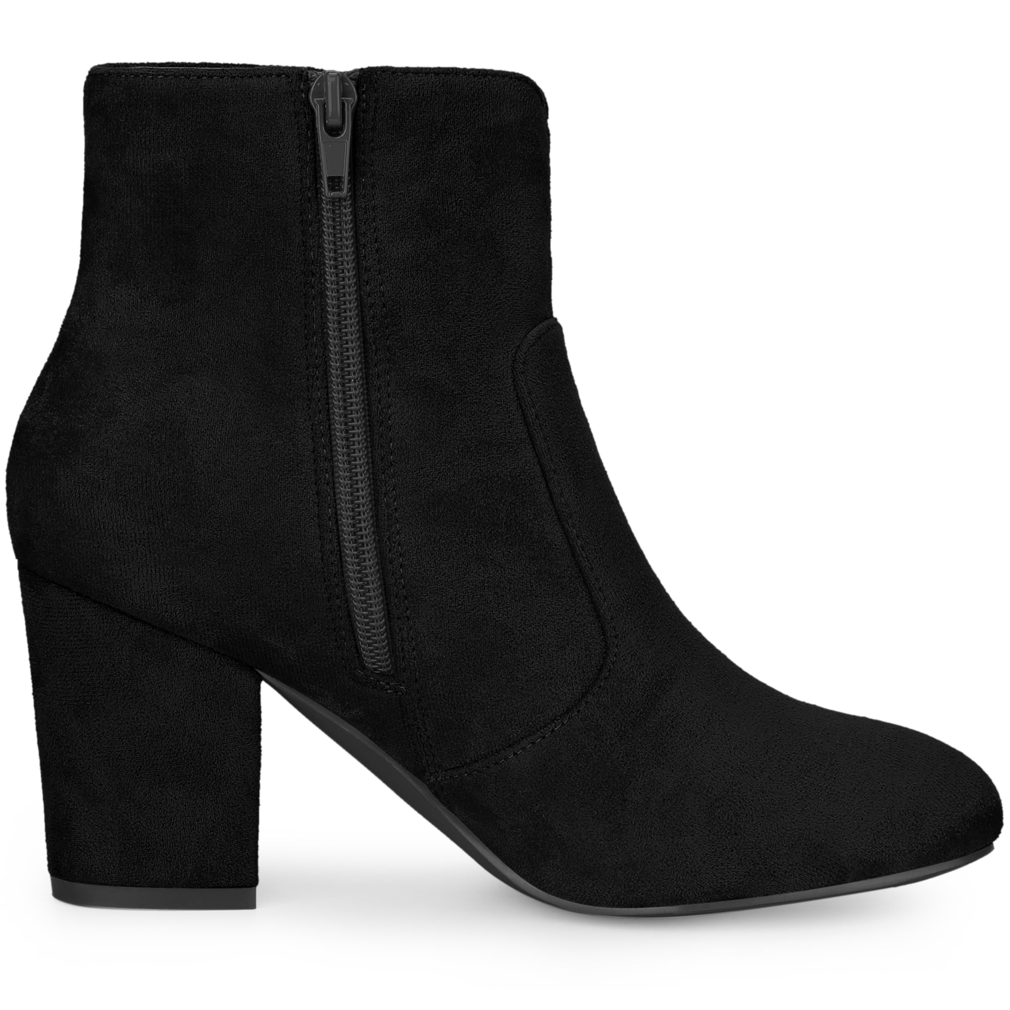 DARING DIVA Stylish Heel Round Toe and Chunky Heels Boots Black 8