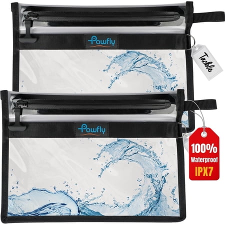 Tackle Storage Bag IPX7 Waterproof Fishing Tackle Bag Fish Tackle Storage Bags for Lure & Soft Plastic Bait Storage Fishing Bag with Water-Resistant Easy-Grip T-Pull Zipper & ID Tag