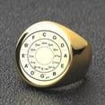 thumbnail image 2 of K-KED Musical Chord Round Signet Ring Stainless Steel Polish Fashion Ring Gold Plated-12, 2 of 6