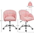 thumbnail image 2 of OWNEN Cute Petal Desk Chair Home Office Chair Swivel Upholstered Leather Desk Chair Makeup Vanity Chair with Armrests for Bedroom Modern Computer Rolling Chair for Women Simple Pink,Faux Leather, 2 of 9