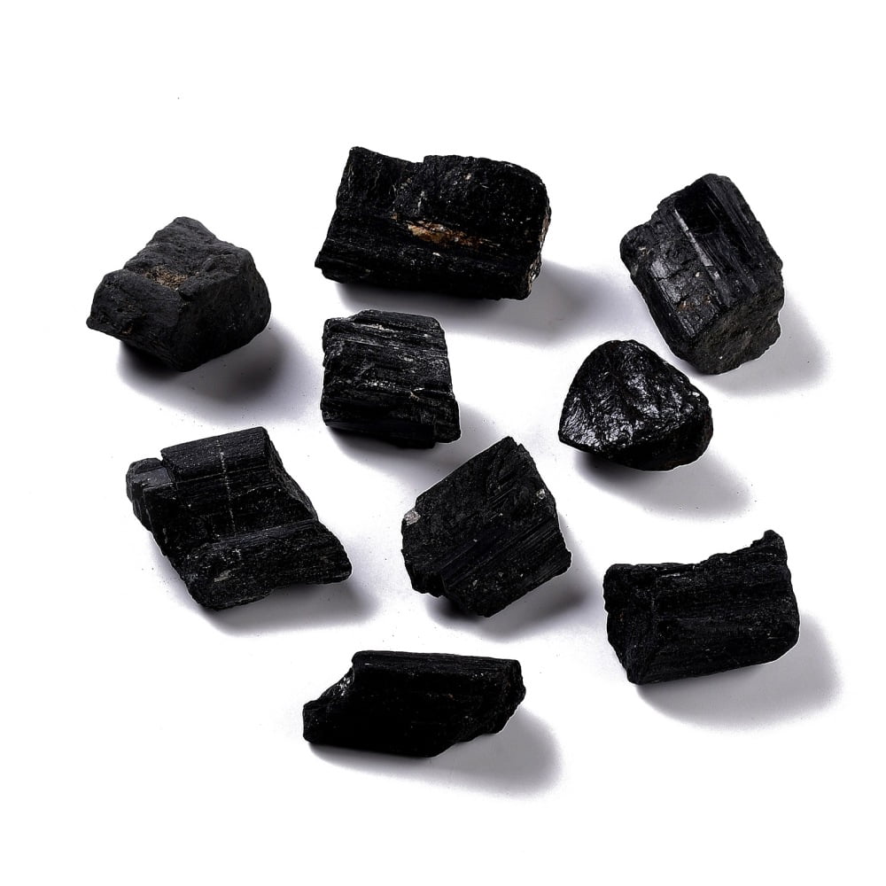 Rough Raw Natural Black Tourmaline Beads for Tumbling Decoration Polishing Wire Wrapping Wicca & Reiki Healing Nuggets 36~56x24~36x18~29mm 6~13pcs/box